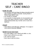 Teacher Self-Care Bingo