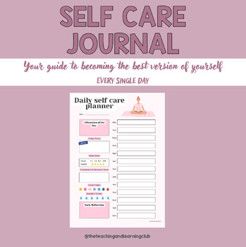 Preview of Teacher Self Care Journal