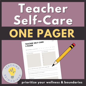 Preview of Teacher Self Care Printable | Staff Wellness, Mental Health, Organizer