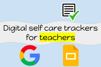 Preview of Teacher Self Care Trackers 