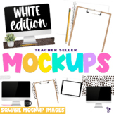 Product Cover Mockup | Computer, iPad, Clipboard White Edi