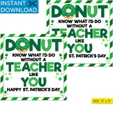 Teacher St Patricks Day Tags Donut Gift St Patricks Teache