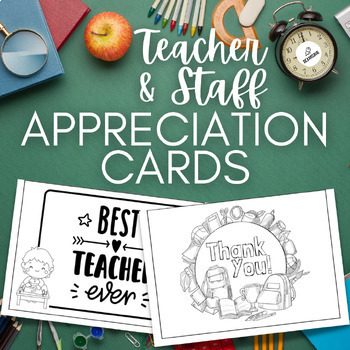 Preview of Teacher & Staff Appreciation Cards | 16 different designs
