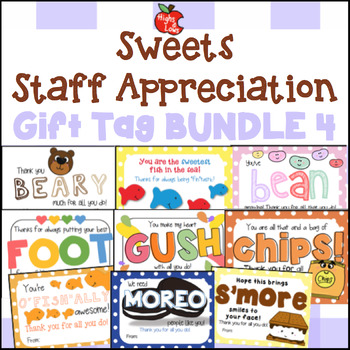 Preview of Teacher (Staff) Appreciation Sweets Treat Tags BUNDLE 4- Oreo, S'more & More