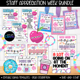 Teacher Staff Appreciation Week Bundle Sign Tags, Spa Donu