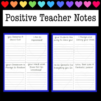 Preview of Teacher / Staff Encouragement Notes - Positive Admin Observation