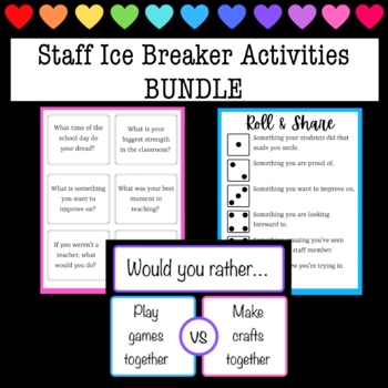Preview of Teacher / Staff Ice Breaker Activities BUNDLE- Games, Conversation, and Bonding!