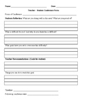 Teacher Student Conference Form