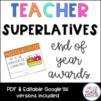 Preview of Teacher Superlatives
