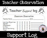 Teacher Feedback Form Support Log- Observation Walkthrough
