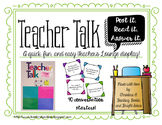 Teacher Talk - A Quick Question Display for Staff Morale a