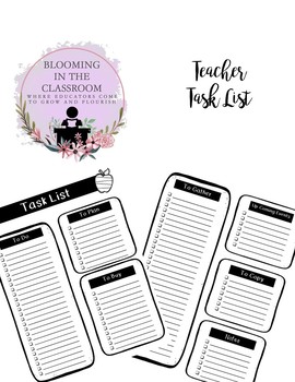 Preview of Teacher Task List