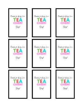 Teacher Tea Bag Gift Tags by Angela Knapp | TPT