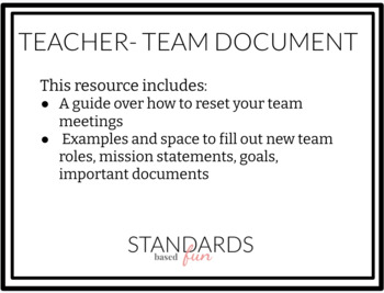 Preview of Teacher Team Document