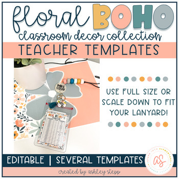 Preview of Teacher Template Freebie | Floral Boho Decor | Editable