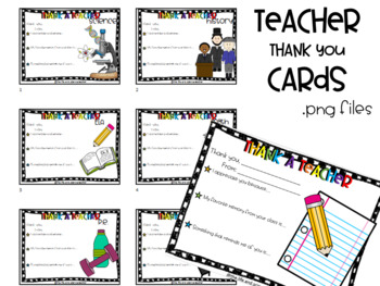 Preview of Teacher Thank You Cards