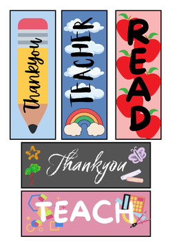 Preview of Teacher Themed Bookmarks