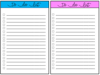 Teacher To Do Lists - Color Version by Less Work More Play | TpT