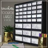 Teacher Tool Box Labels Black and White EDITABLE