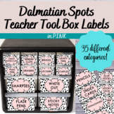 Teacher Tool Box Labels - Dalmatian Spots - Pink