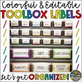 Teacher Tool Box EDITABLE Labels for Teacher Organization
