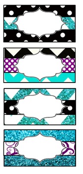 Preview of Teacher Toolbox - Black Turquoise and Purple