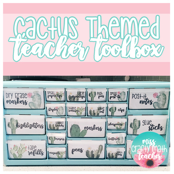 Preview of Teacher Toolbox - Cactus Themed (EDITABLE)