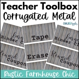 Teacher Toolbox - Corrugated Metal - Rustic Farmhouse Chic