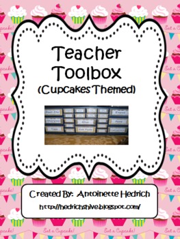 Preview of Teacher Toolbox (Cupcakes Themed) - EDITABLE