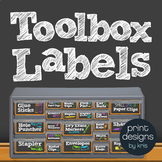 Teacher Toolbox Drawer Labels - BLACK Chalkboard Design Style