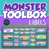 Teacher Toolbox Drawer Labels - Monster Design Style
