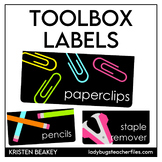 Black and Bright Teacher Toolbox Labels