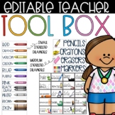 Editable Teacher Toolbox Labels | Sterilite Drawers | Clas