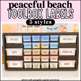 Teacher Toolbox Labels | Beach Theme Classroom Decor | Edi