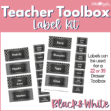 Teacher Toolbox Labels - Black & White Chalkboard (Editable)
