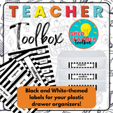 Teacher Toolbox Labels- Black & White Theme