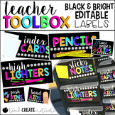 Teacher Toolbox Labels {Bright, Black, & Editable}
