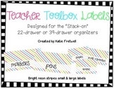 Teacher Toolbox Labels - Bright Stripes