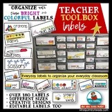 Teacher Toolbox Labels | Classroom Organization