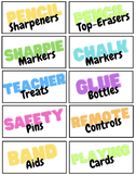 Teacher Toolbox Labels / Colorful Classroom Organization L