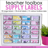 Teacher Toolbox Labels | Bright + Colorful Classroom Organ