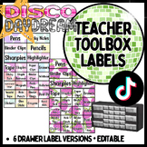 Teacher Toolbox Labels - Disco Daydream, Colorful Classroom Decor