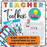 Teacher Toolbox Labels-Dr. Seuss Inspired Theme