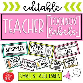 Preview of Teacher Toolbox Labels [EDITABLE]