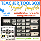 Teacher Toolbox Labels | EDITABLE Digital Template | Black