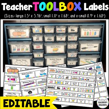Preview of Teacher Toolbox Labels - EDITABLE Labels - Back To School