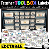 Teacher Toolbox Labels - EDITABLE Labels - Back To School