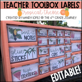 Teacher Toolbox Labels | EDITABLE | Tropical Theme