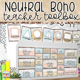 Teacher Toolbox Labels Editable Boho Classroom Decor Neutr