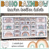 Teacher Toolbox Labels | Editable | Boho Rainbow